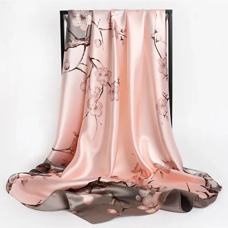 Floral Print Silk Scarf