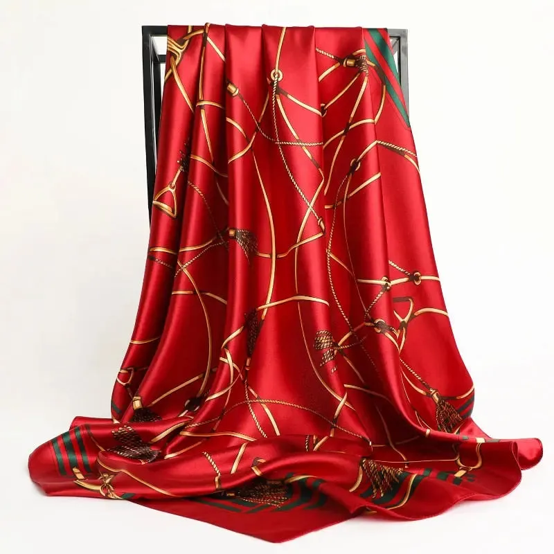 Floral Print Silk Scarf
