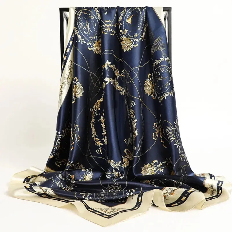 Floral Print Silk Scarf