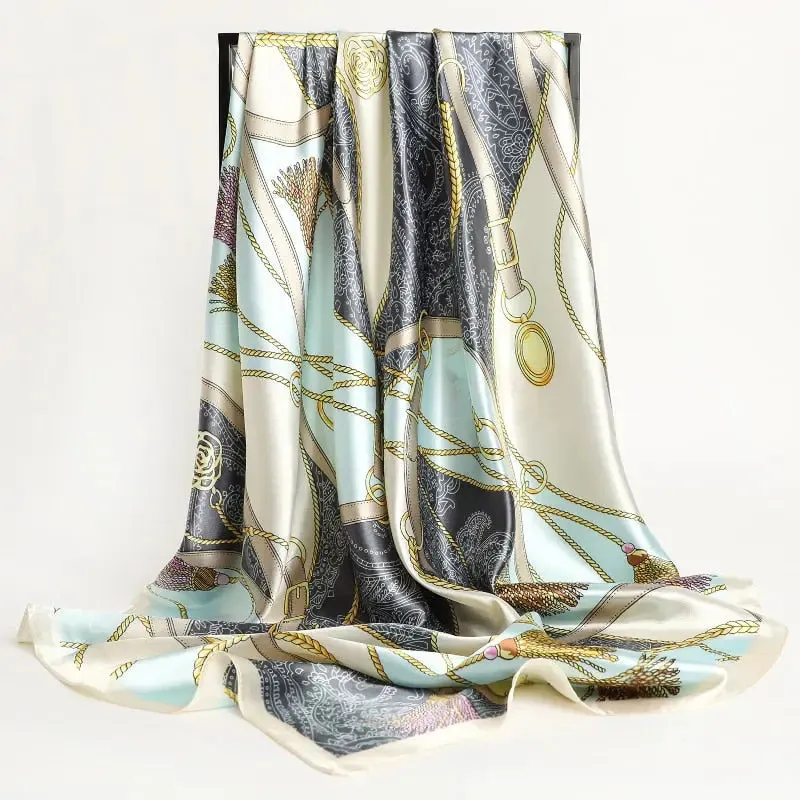 Floral Print Silk Scarf