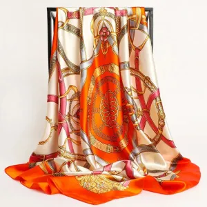 Floral Print Silk Scarf