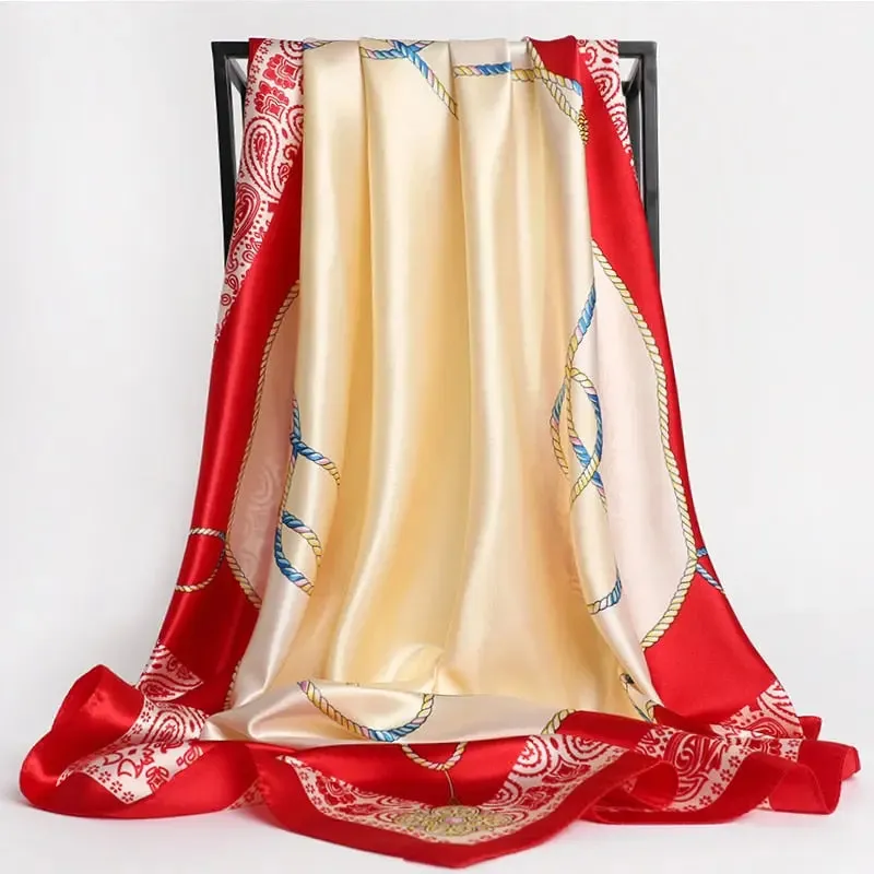 Floral Print Silk Scarf