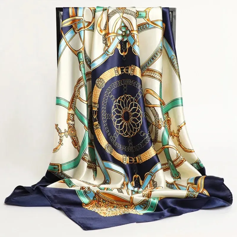 Floral Print Silk Scarf