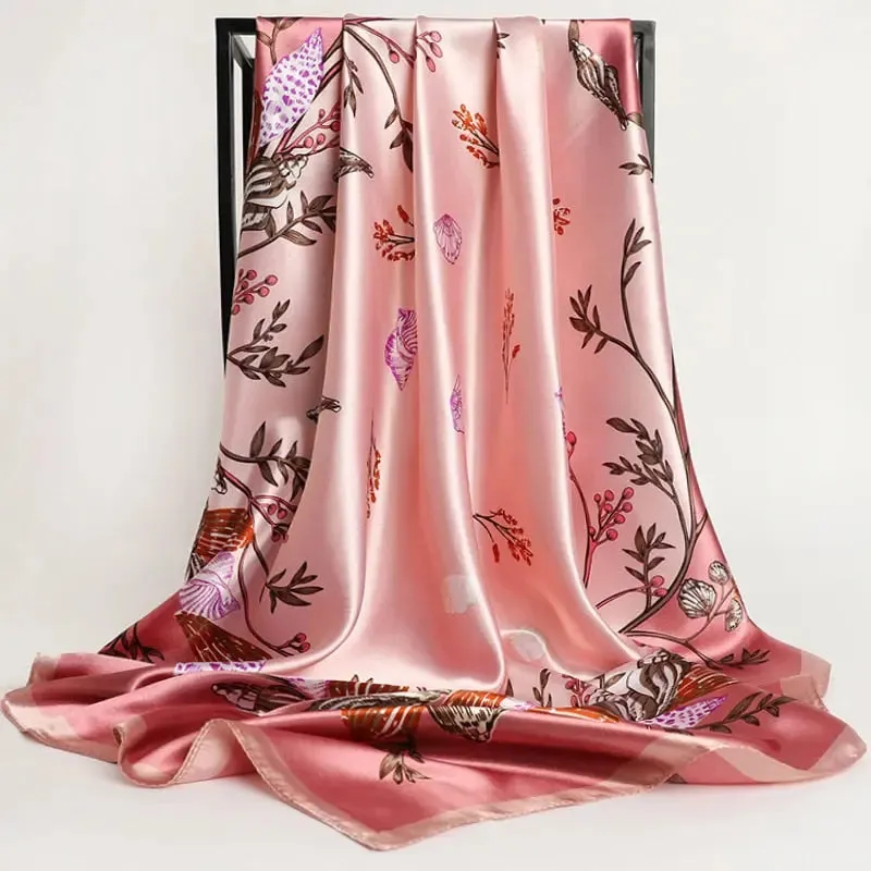 Floral Print Silk Scarf