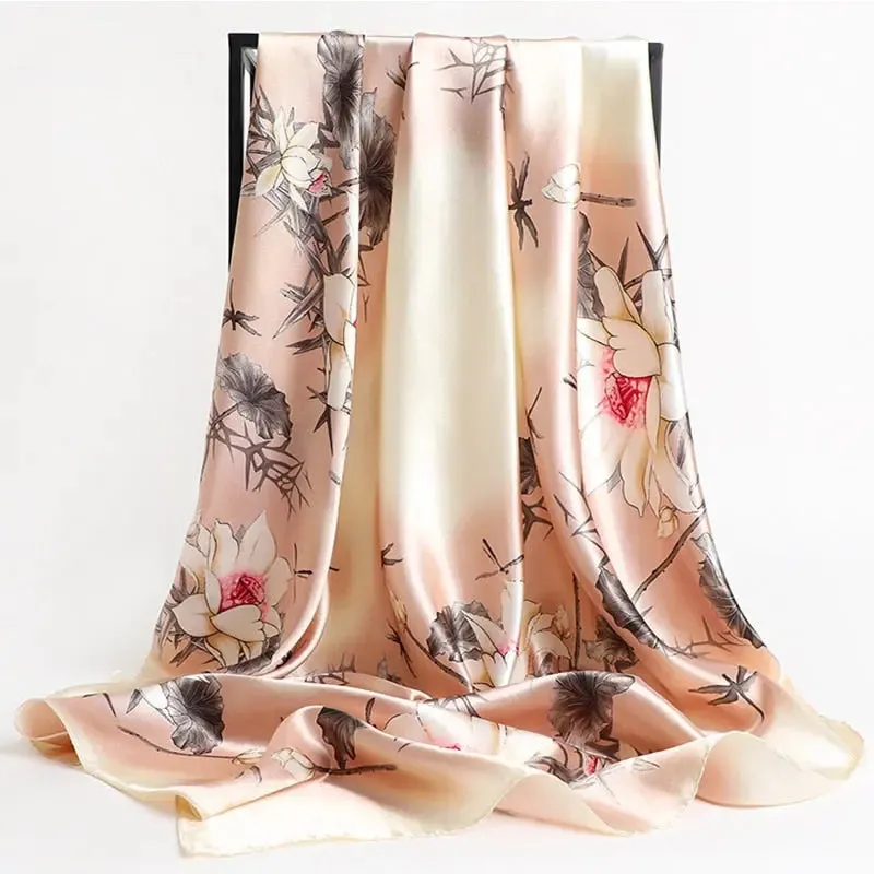 Floral Print Silk Scarf