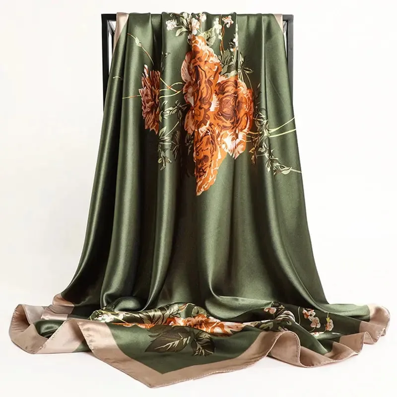 Floral Print Silk Scarf