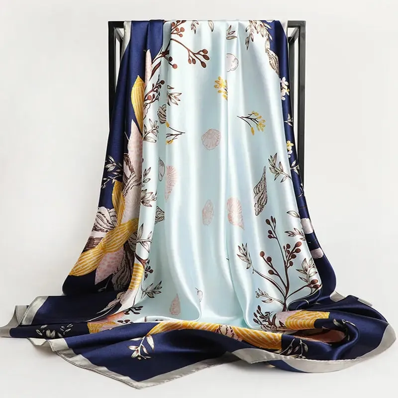 Floral Print Silk Scarf