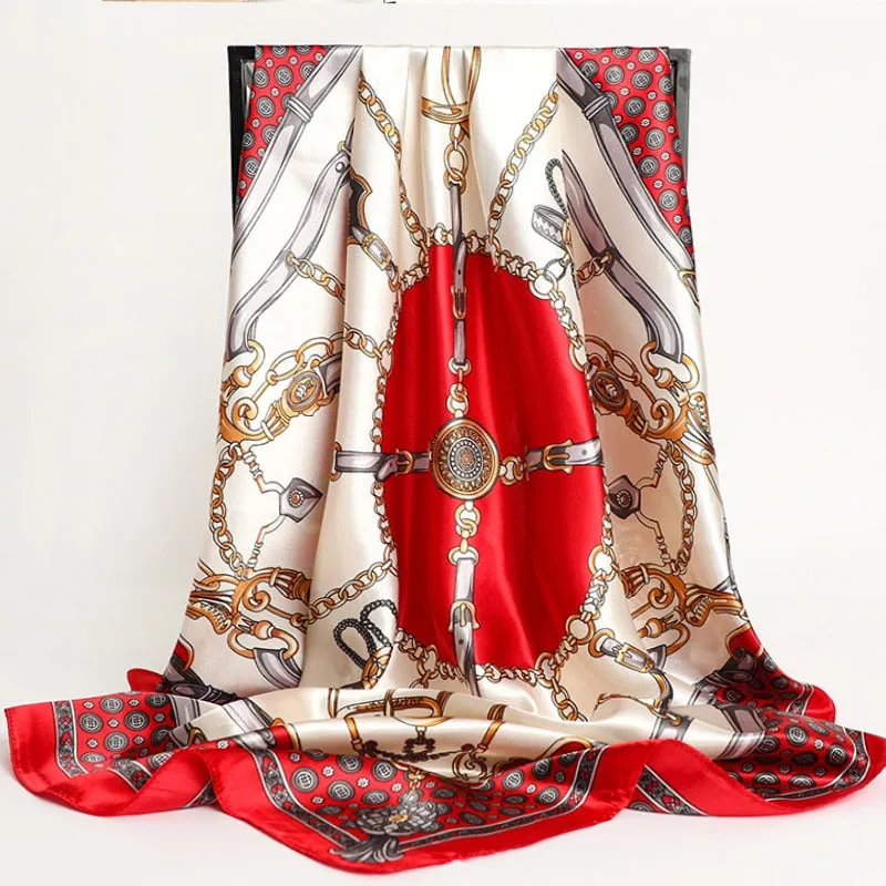 Floral Print Silk Scarf