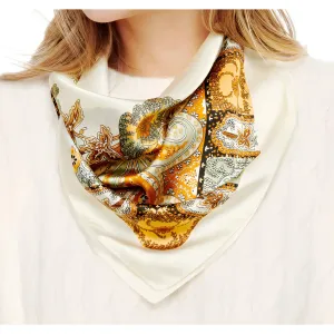 Flower Print Silk Neck Scarf