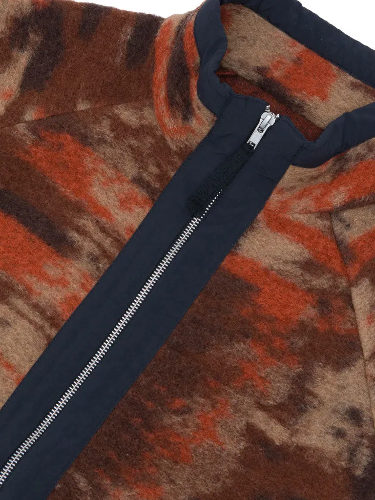 Folk Signal Fleece in Rust Multi Checkerboard