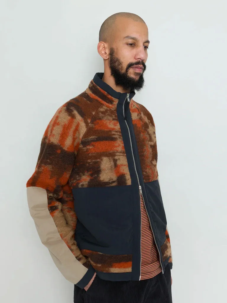 Folk Signal Fleece in Rust Multi Checkerboard
