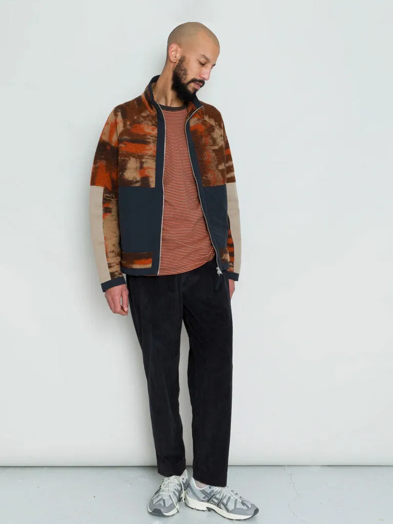 Folk Signal Fleece in Rust Multi Checkerboard