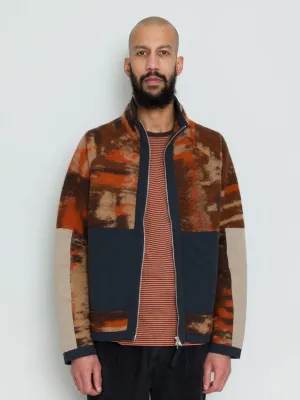 Folk Signal Fleece in Rust Multi Checkerboard