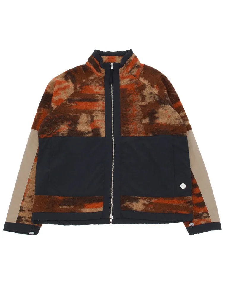 Folk Signal Fleece in Rust Multi Checkerboard