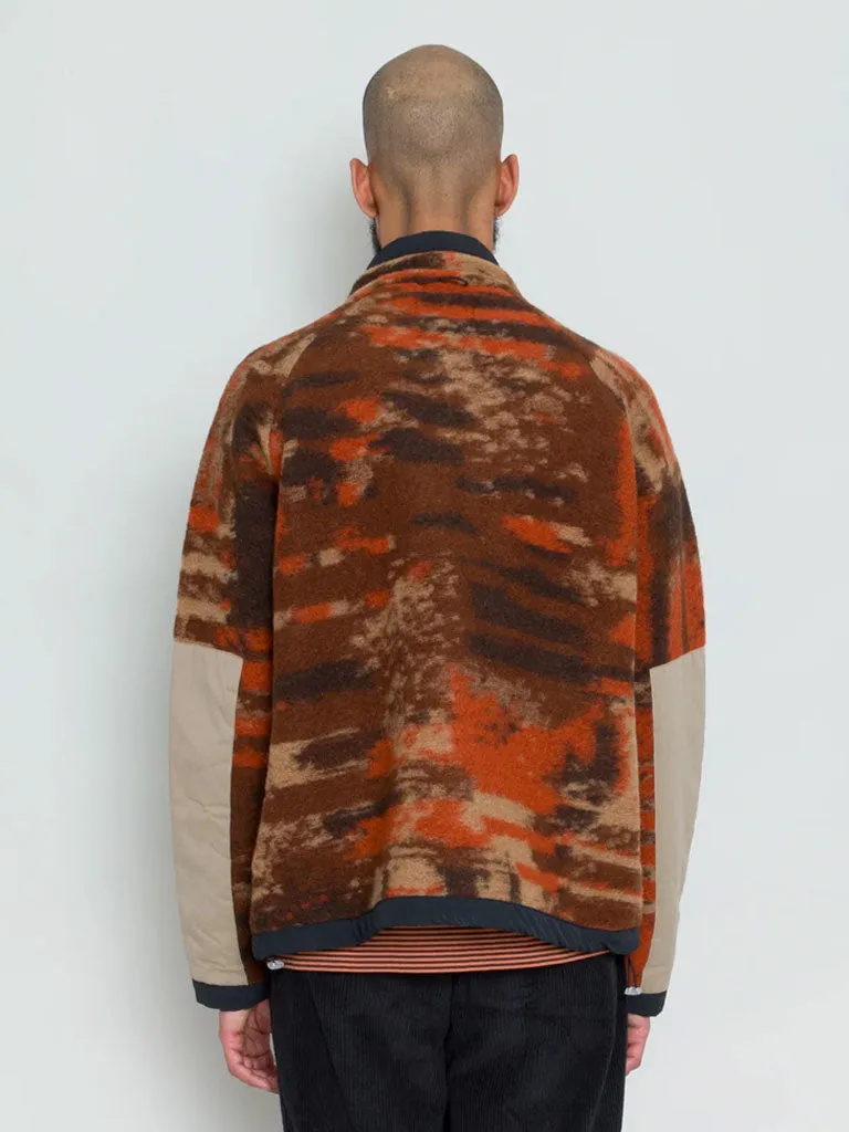 Folk Signal Fleece in Rust Multi Checkerboard