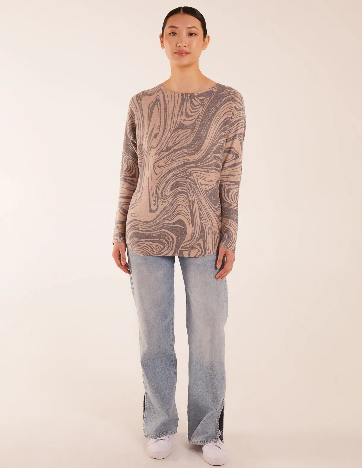Geometric Swirl Print Jumper