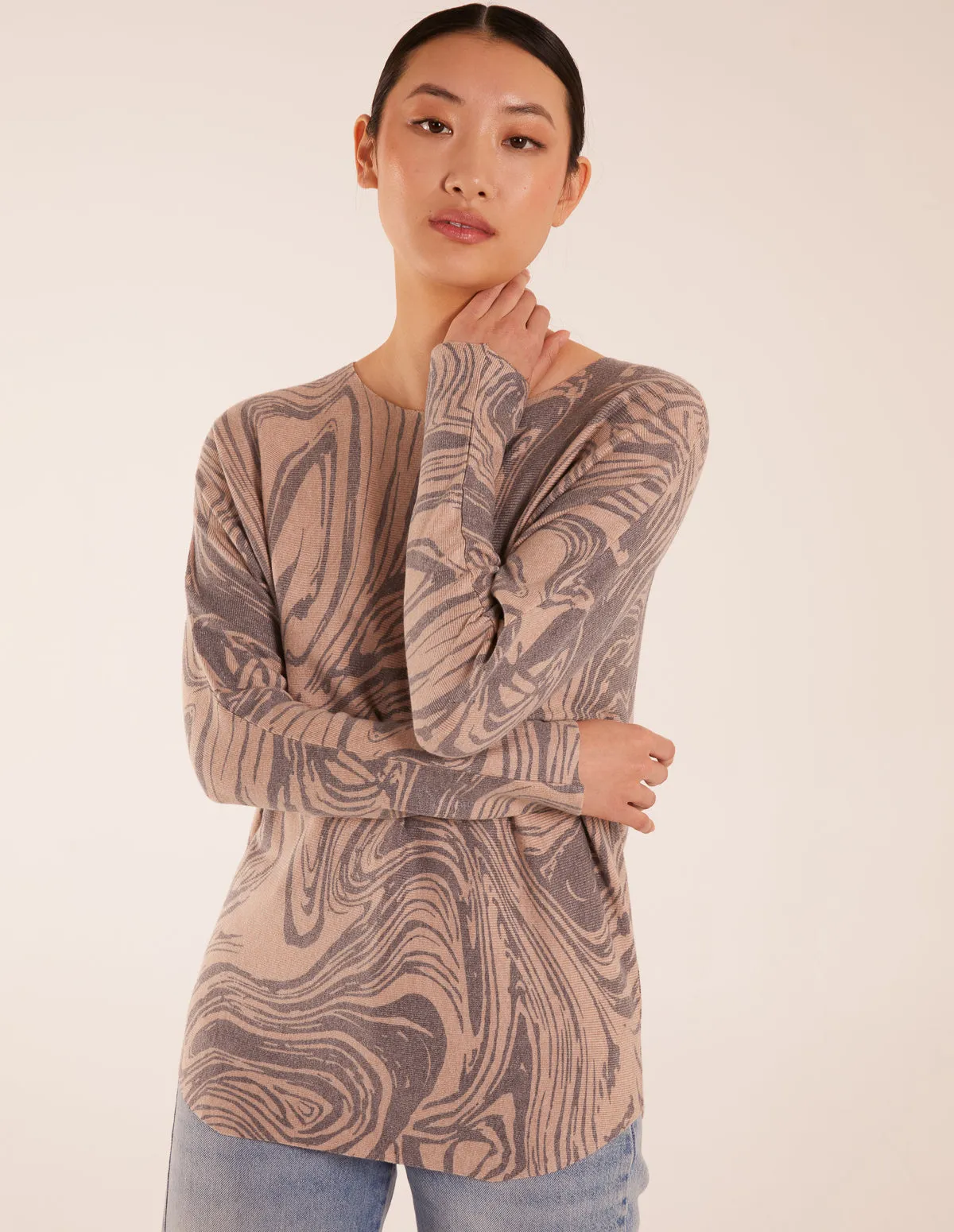 Geometric Swirl Print Jumper