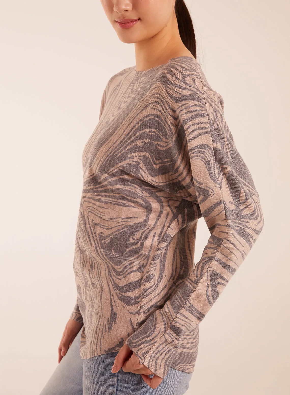 Geometric Swirl Print Jumper