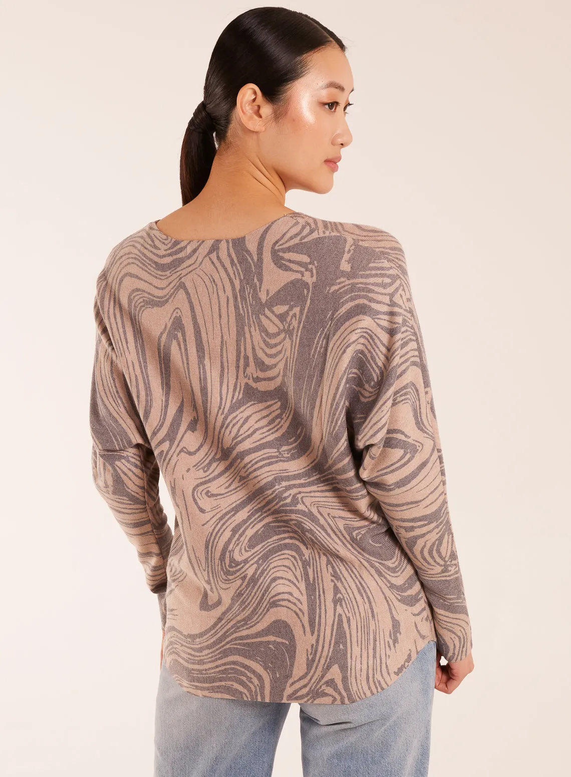 Geometric Swirl Print Jumper