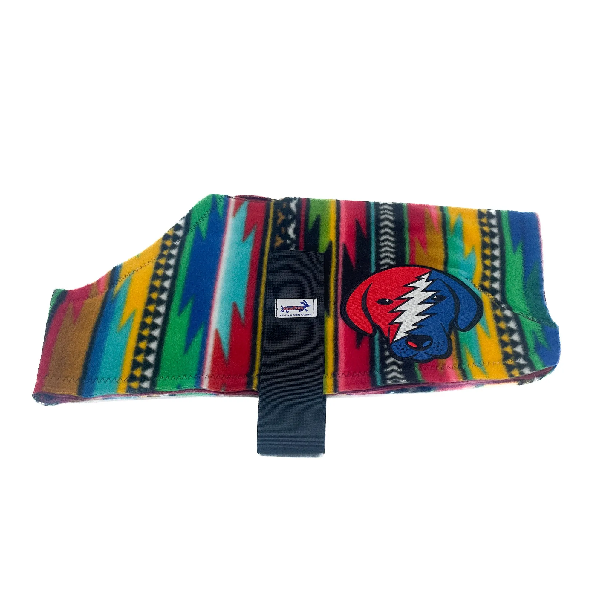 Grateful Dead Dog Head Steal Your Face Baja Fleece Dog Coat