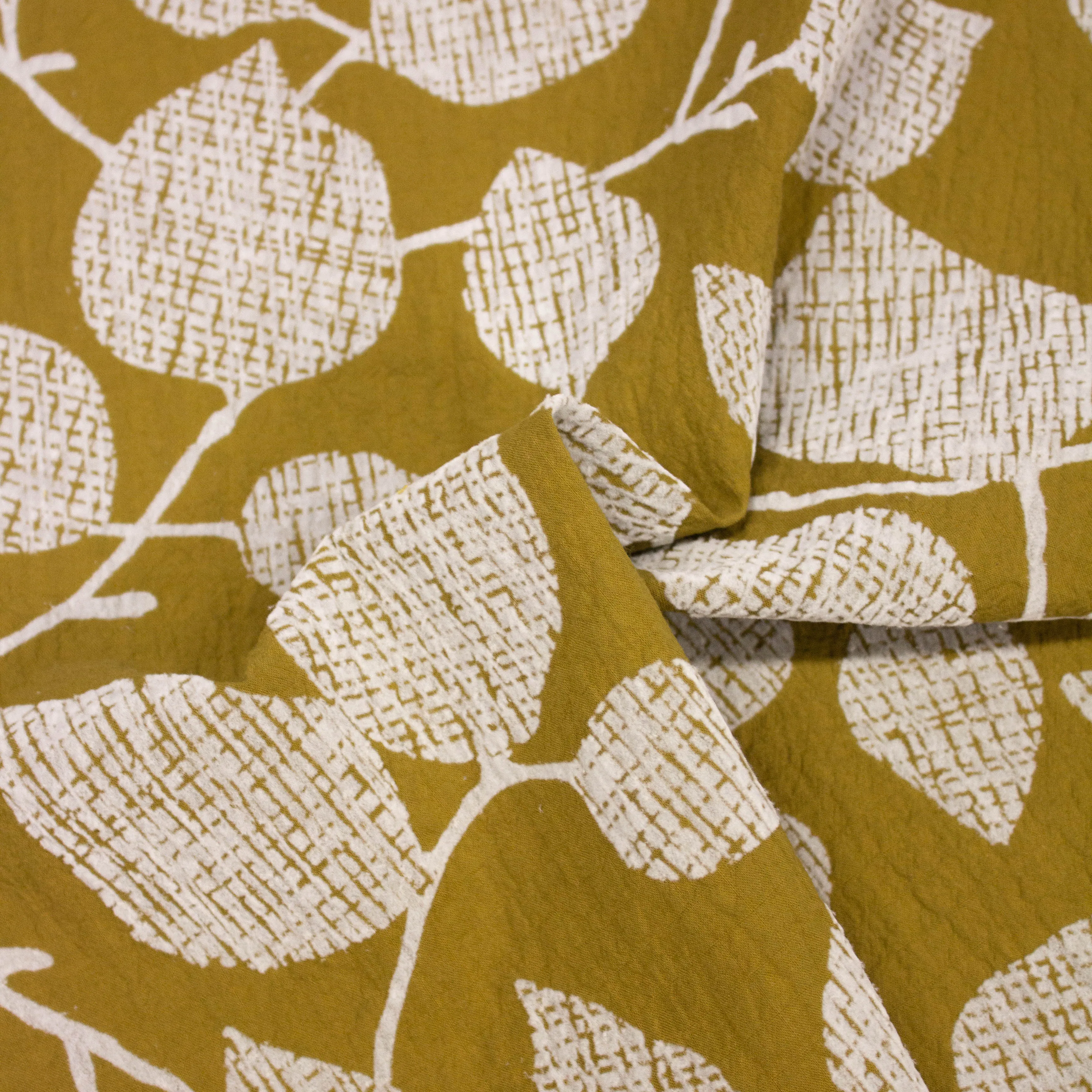 Hanna Ochre Yellow Floral Cotton