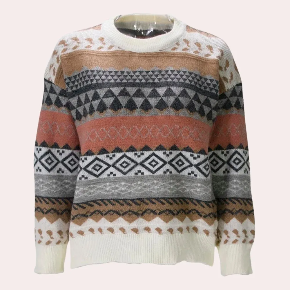 Healy | Striped Knit Sweater – Grey Blue, Cozy Style