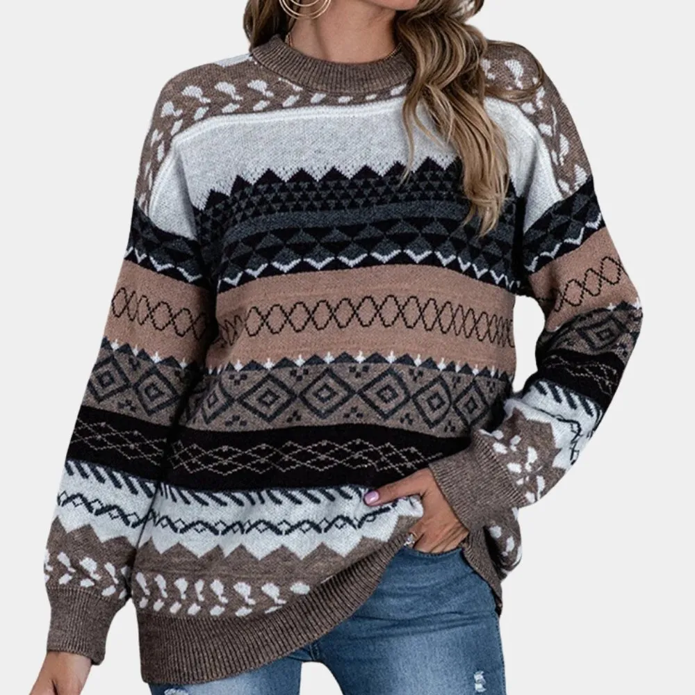 Healy | Striped Knit Sweater – Grey Blue, Cozy Style