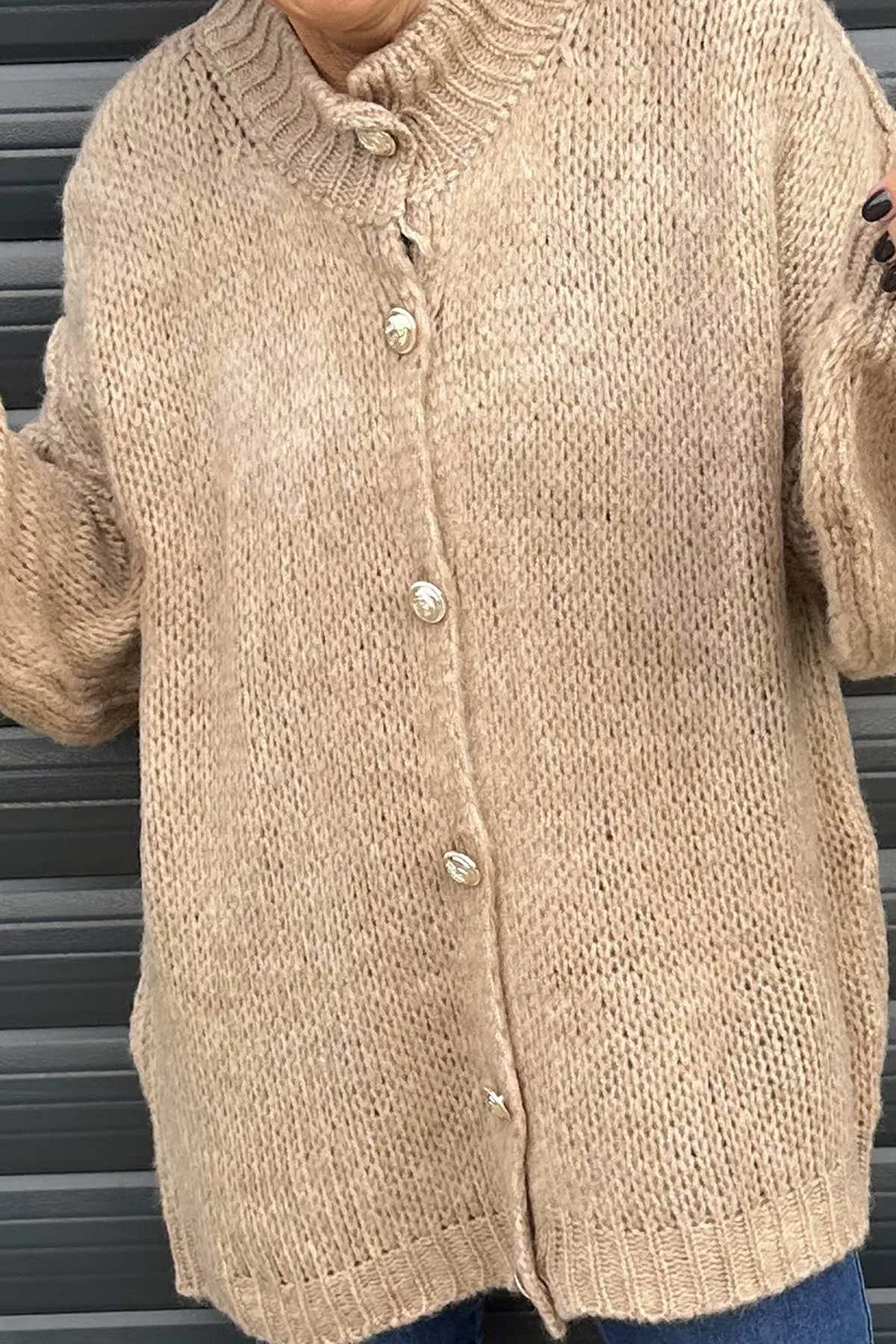 Idalia Knitted Cardigan Stone
