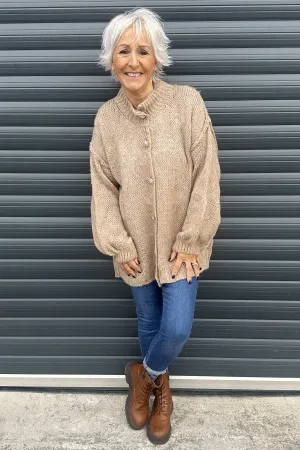 Idalia Knitted Cardigan Stone