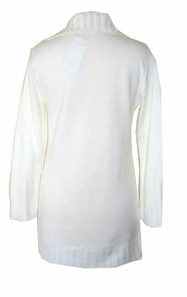 Ivory Chunky Knitted Cable Flap Collar Cardigan