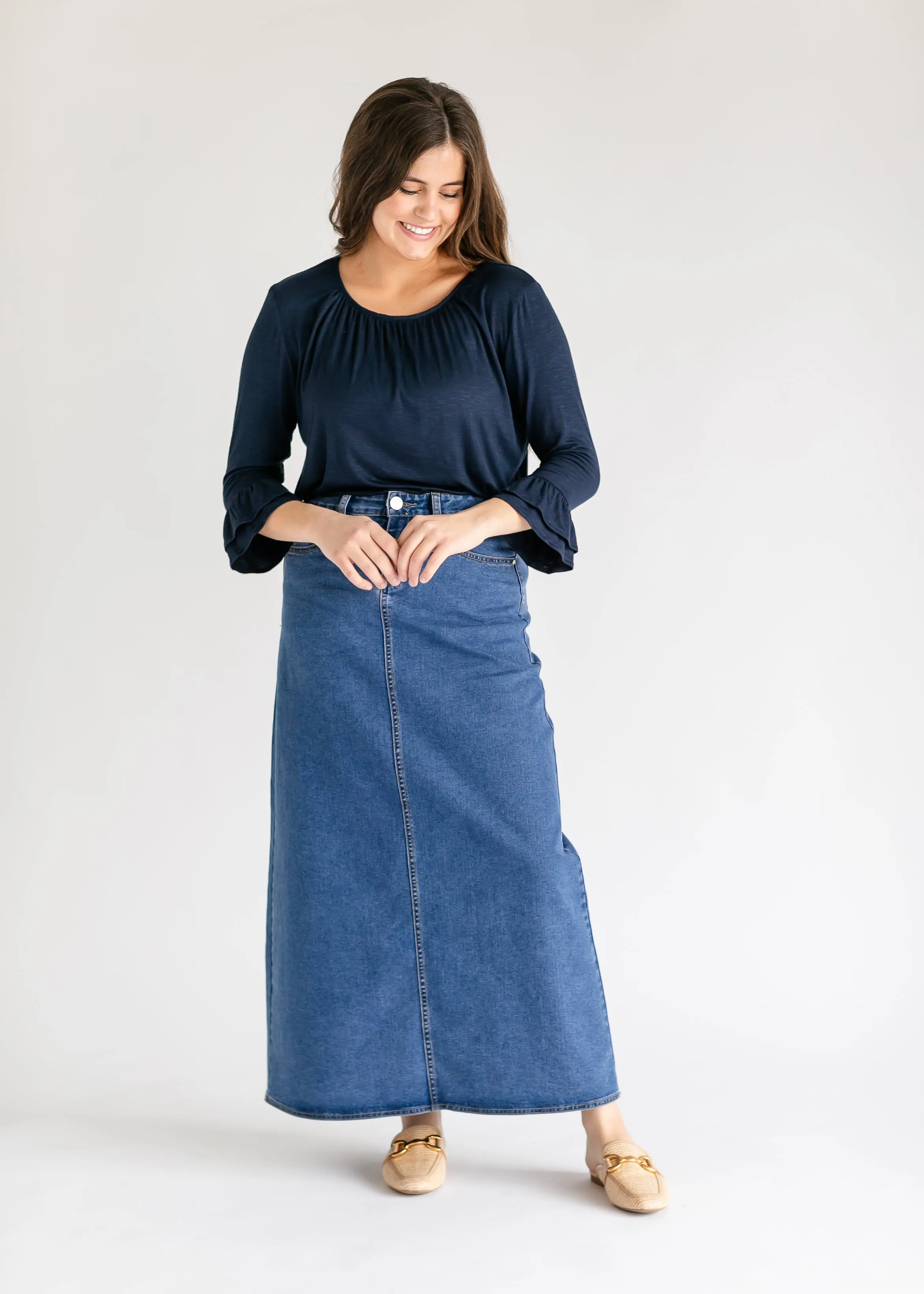 Joy A-Line Long Denim Skirt - FINAL SALE