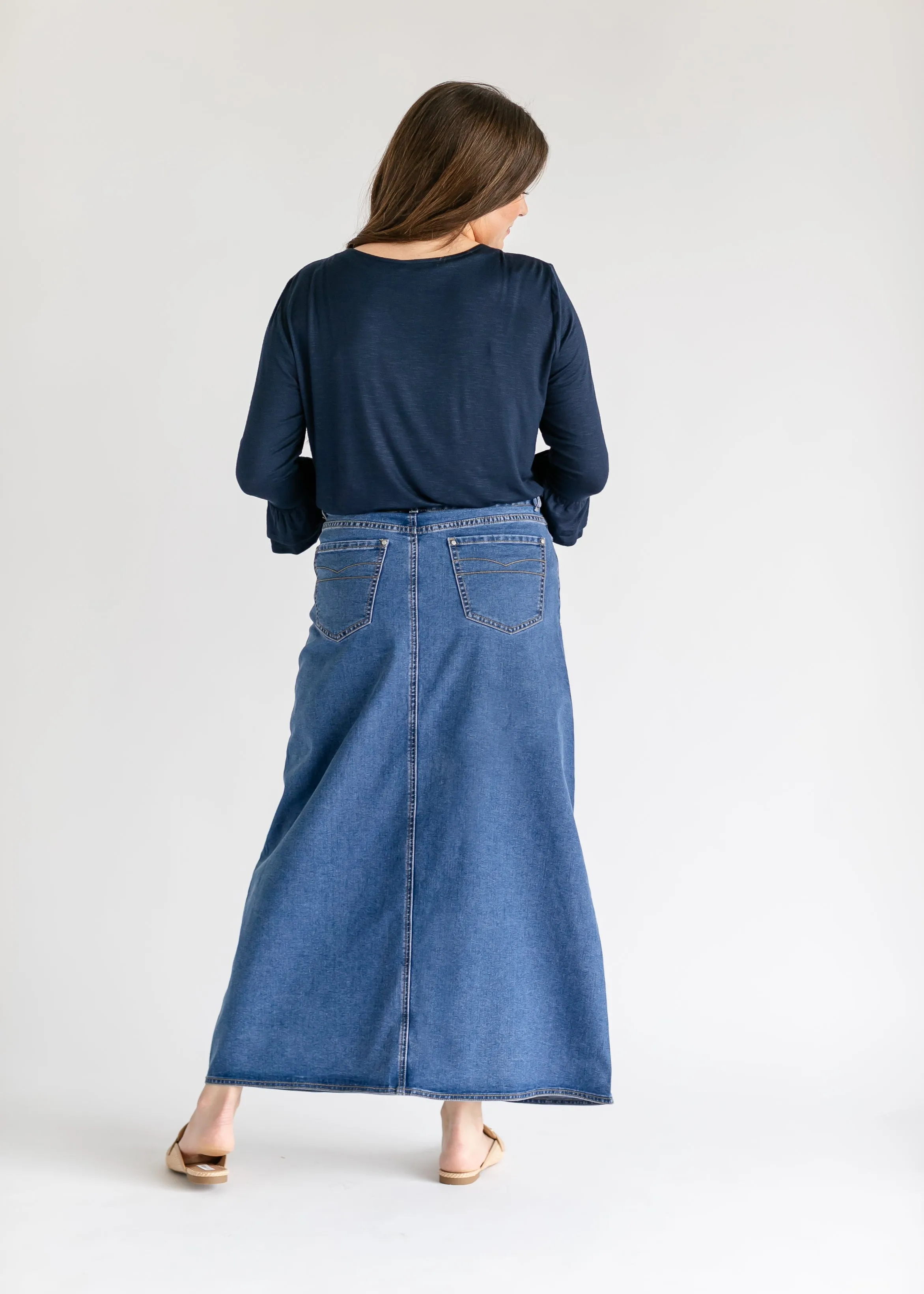 Joy A-Line Long Denim Skirt - FINAL SALE
