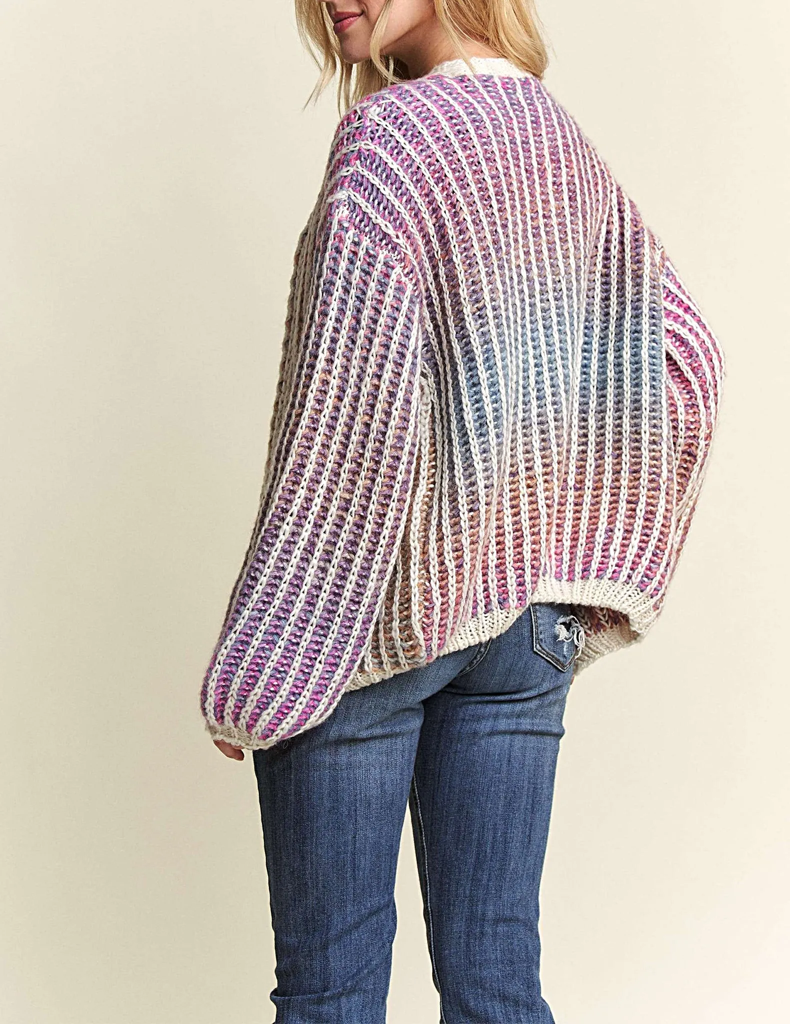 Kaira Rainbow Knit Cardigan