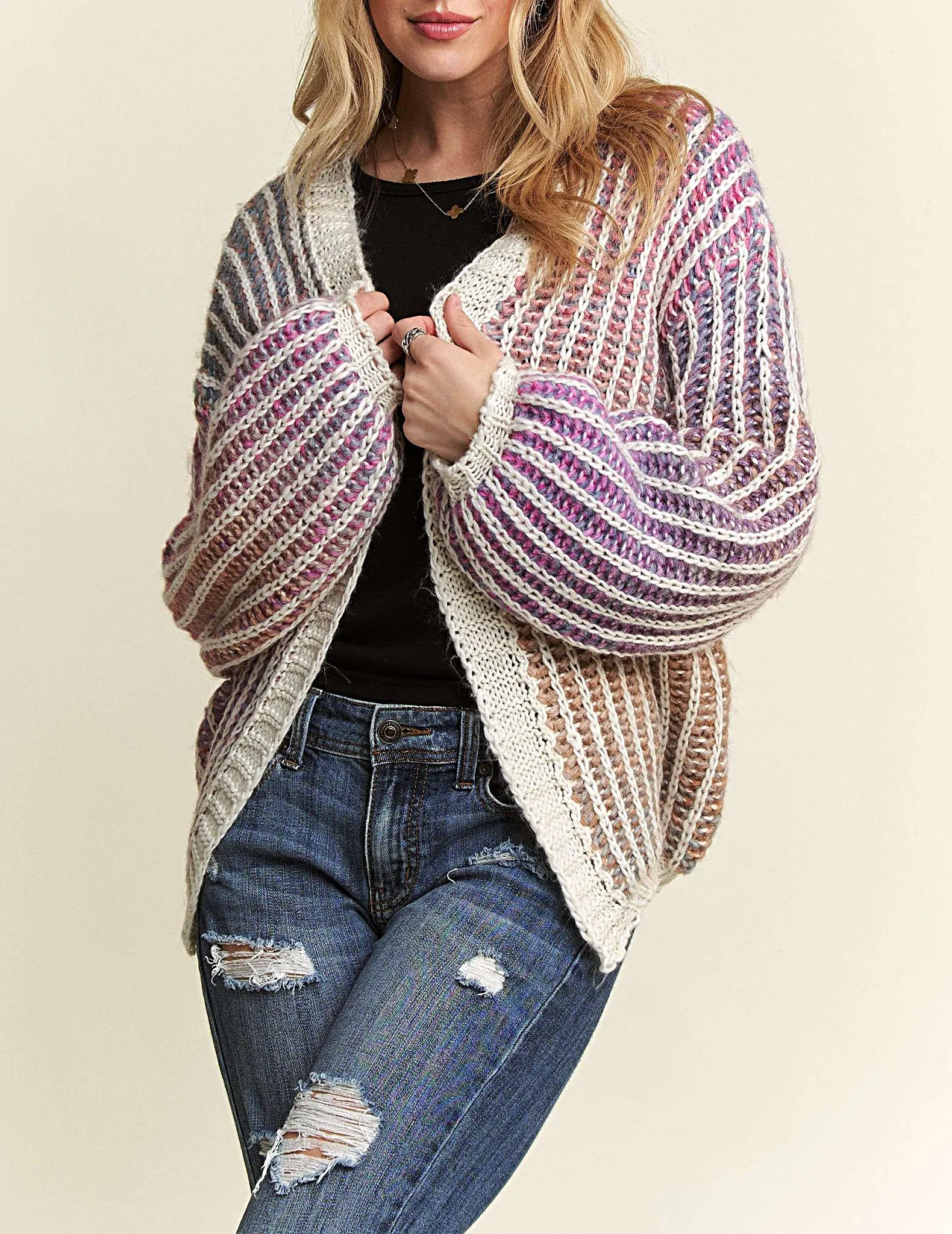 Kaira Rainbow Knit Cardigan