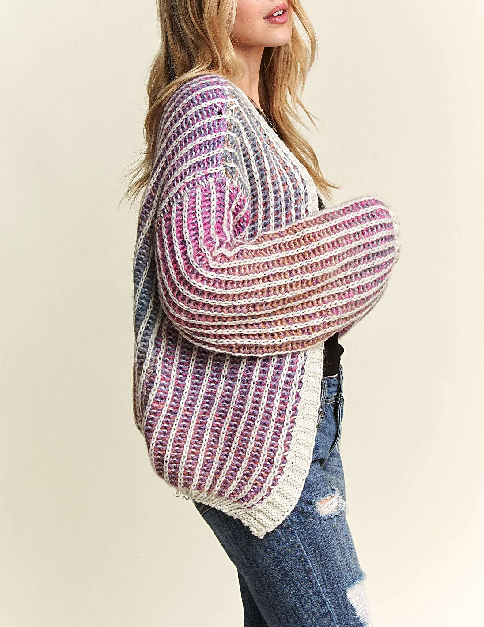 Kaira Rainbow Knit Cardigan