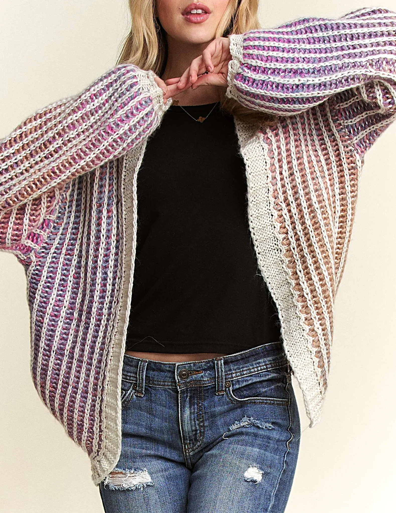 Kaira Rainbow Knit Cardigan