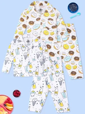 Kids Pajama Set Combo of 2 - My Smoothie & Sweet like a Doughnut