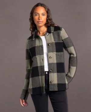 Leah Coat Shirt Jacket Olive Black
