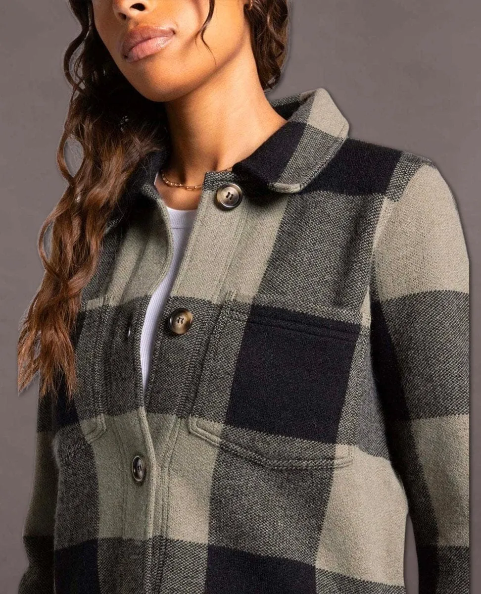 Leah Coat Shirt Jacket Olive Black