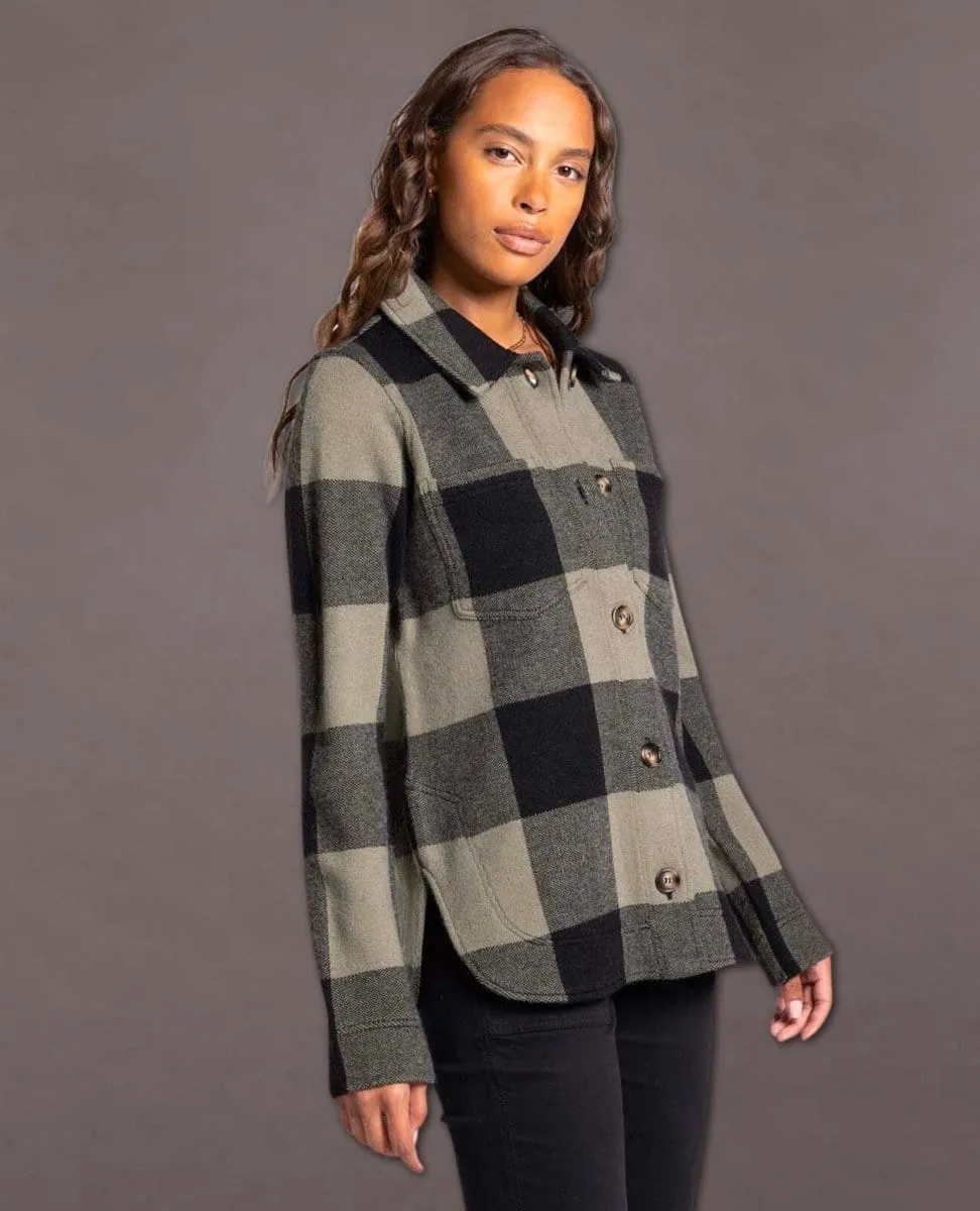 Leah Coat Shirt Jacket Olive Black