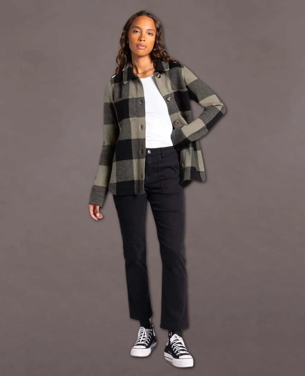 Leah Coat Shirt Jacket Olive Black