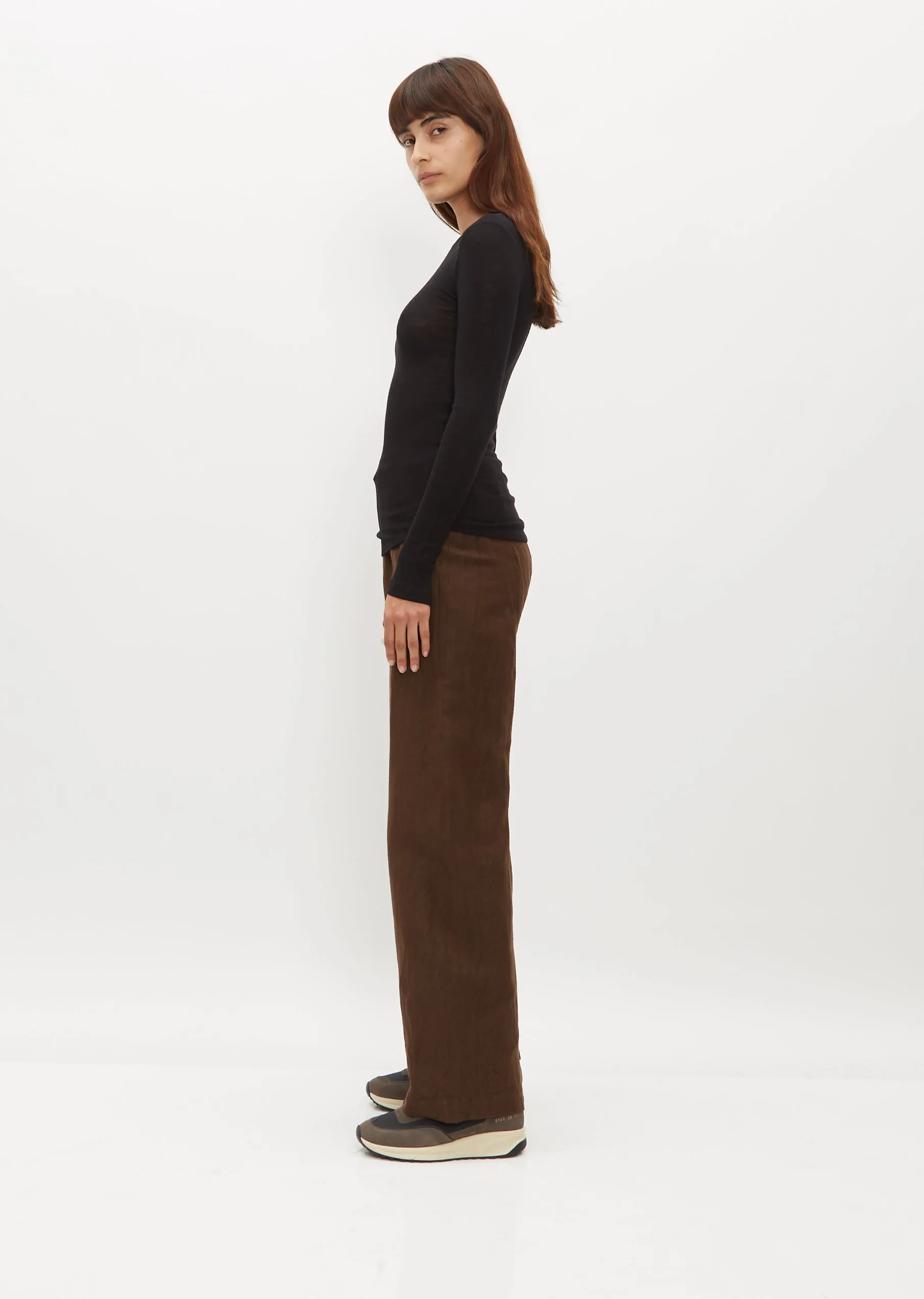 Luna Organic Merino Wool Long Sleeve Tee — Black