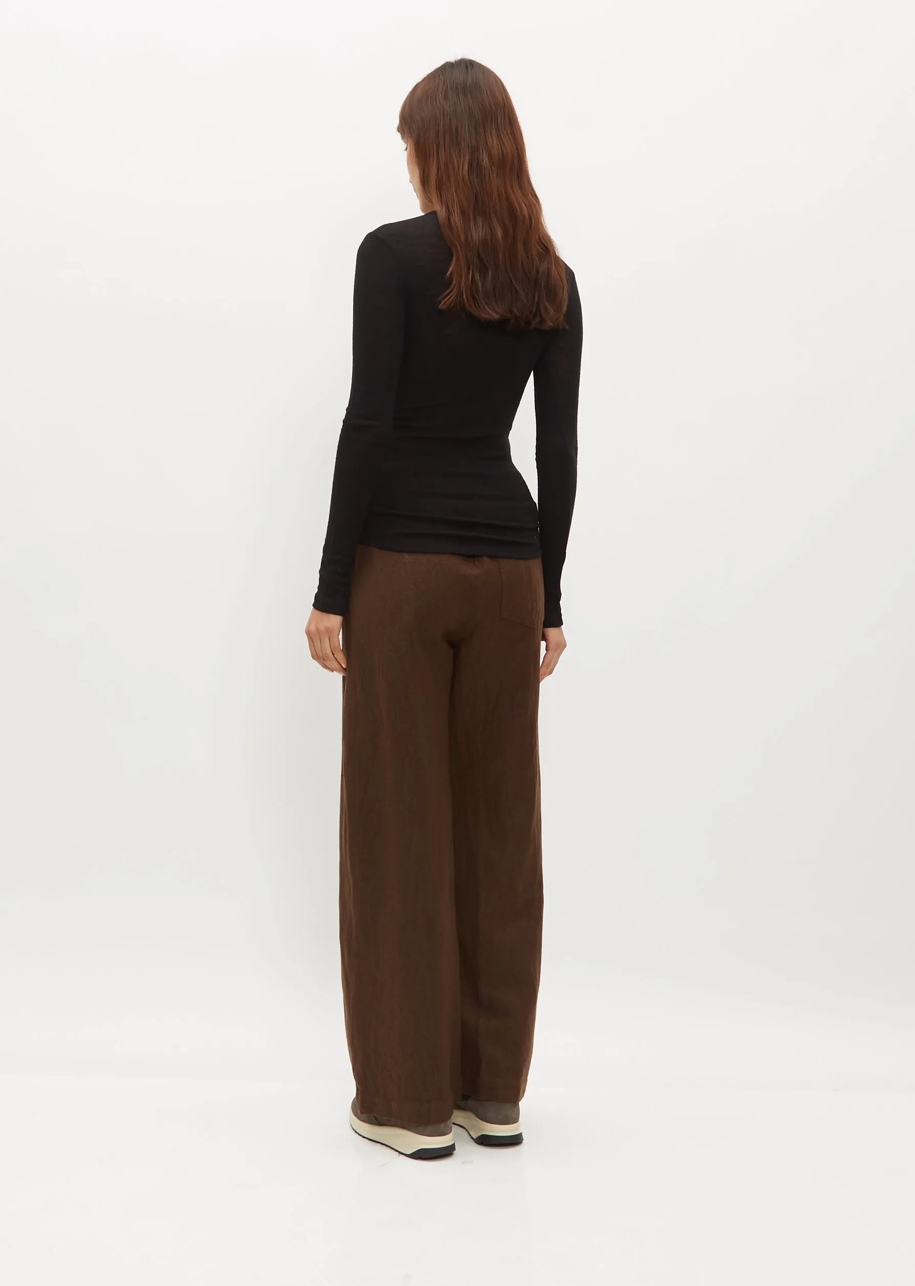 Luna Organic Merino Wool Long Sleeve Tee — Black