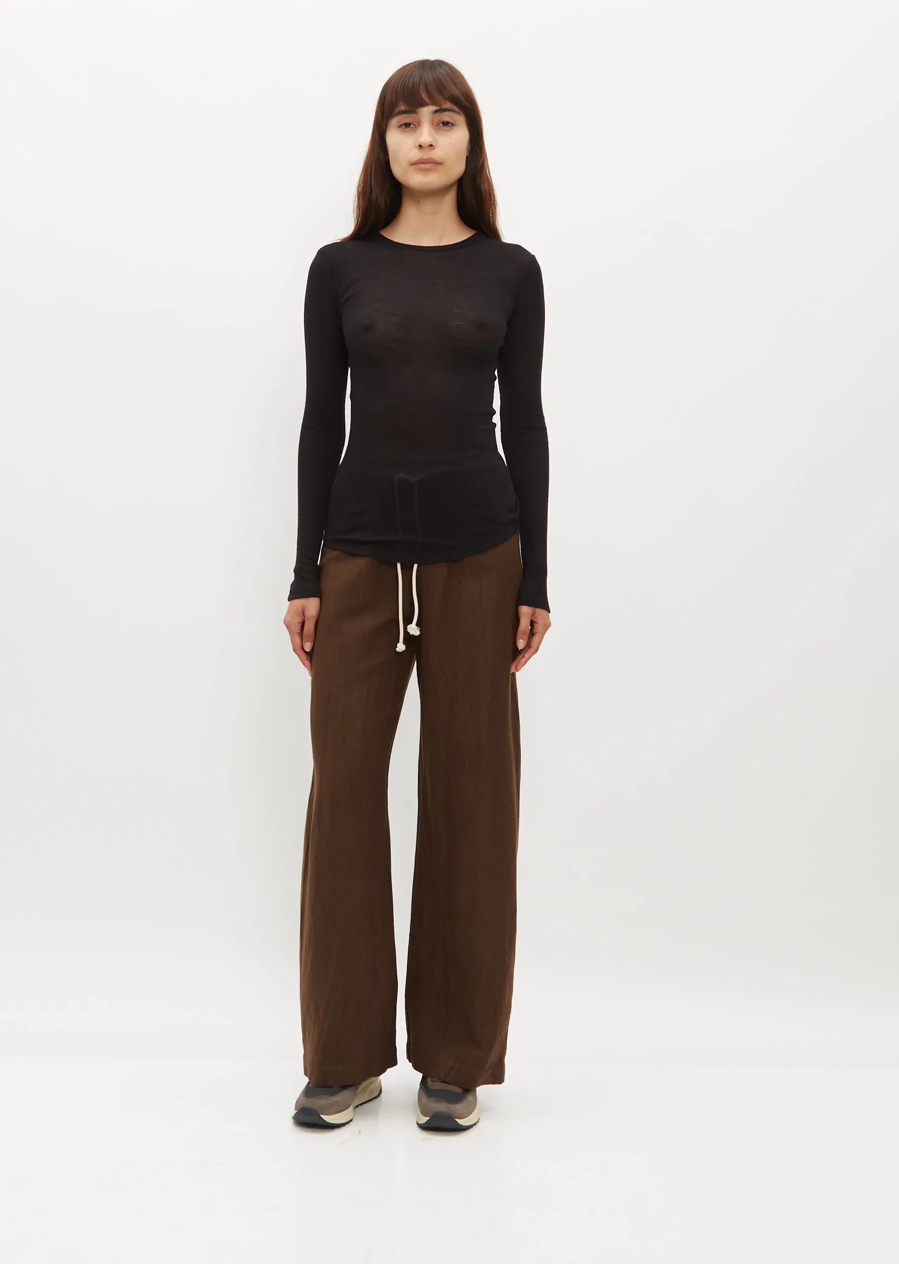 Luna Organic Merino Wool Long Sleeve Tee — Black