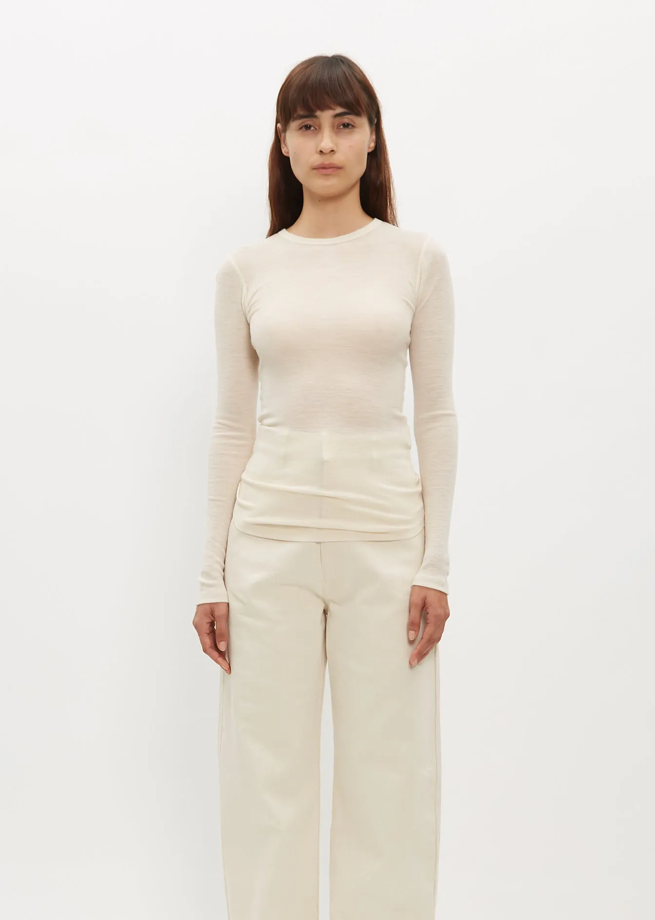 Luna Organic Merino Wool Long Sleeve Tee — Natural