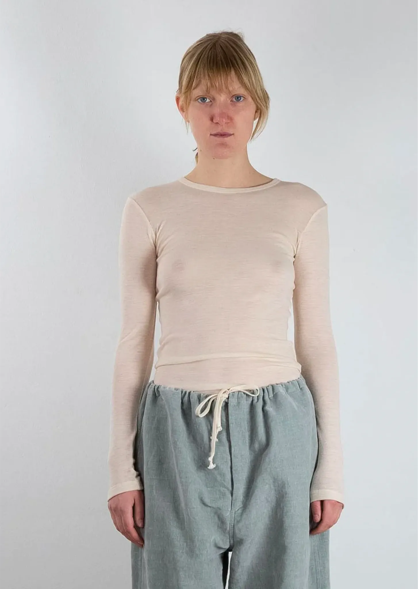 Luna Organic Merino Wool Long Sleeve Tee — Natural