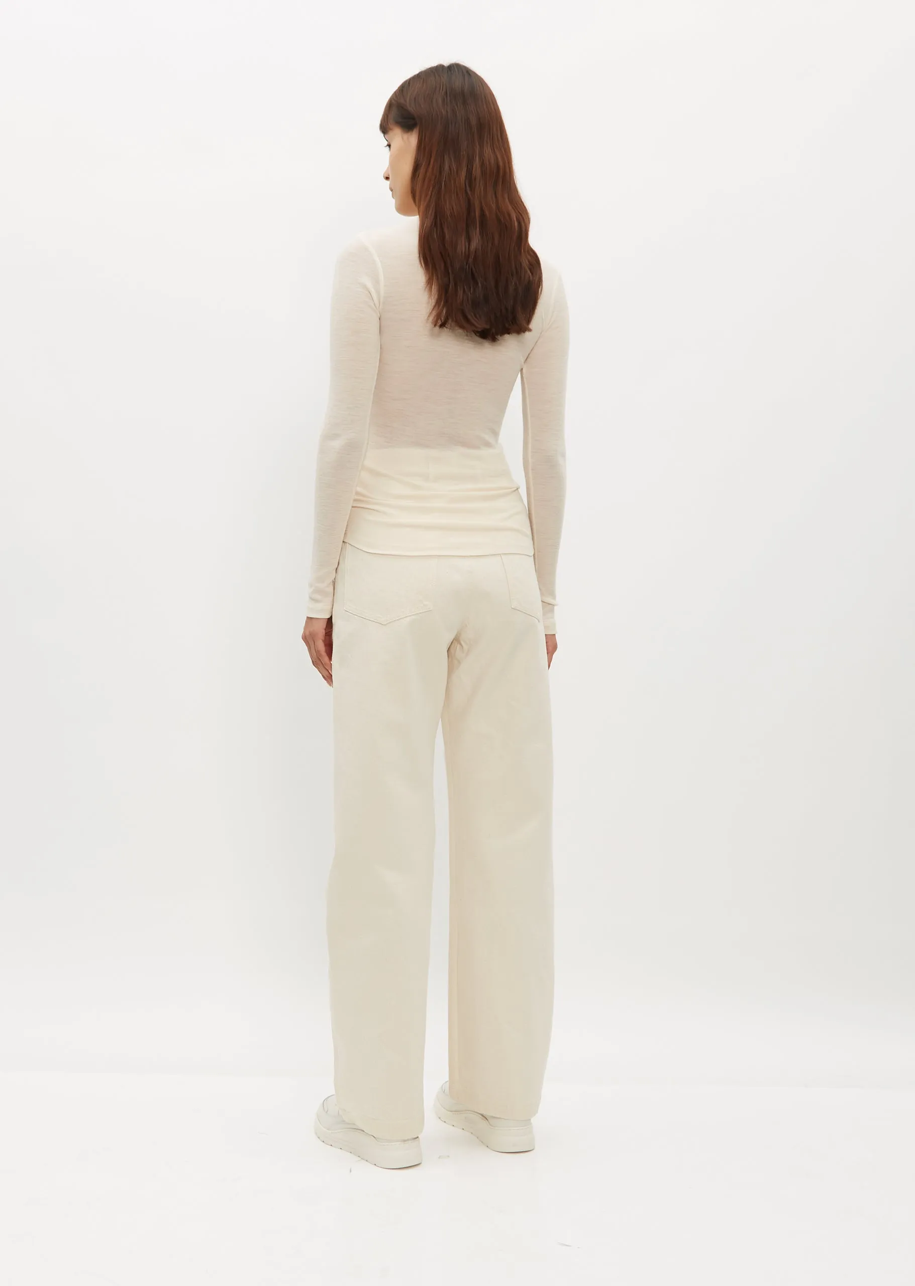 Luna Organic Merino Wool Long Sleeve Tee — Natural