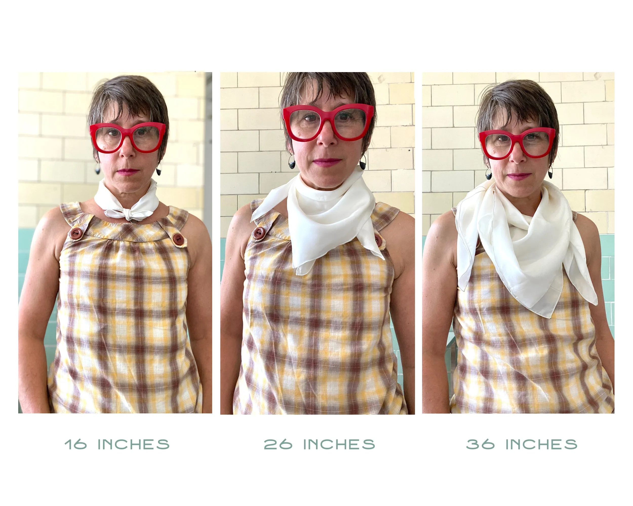 Mid century Peach abstract shapes square scarf