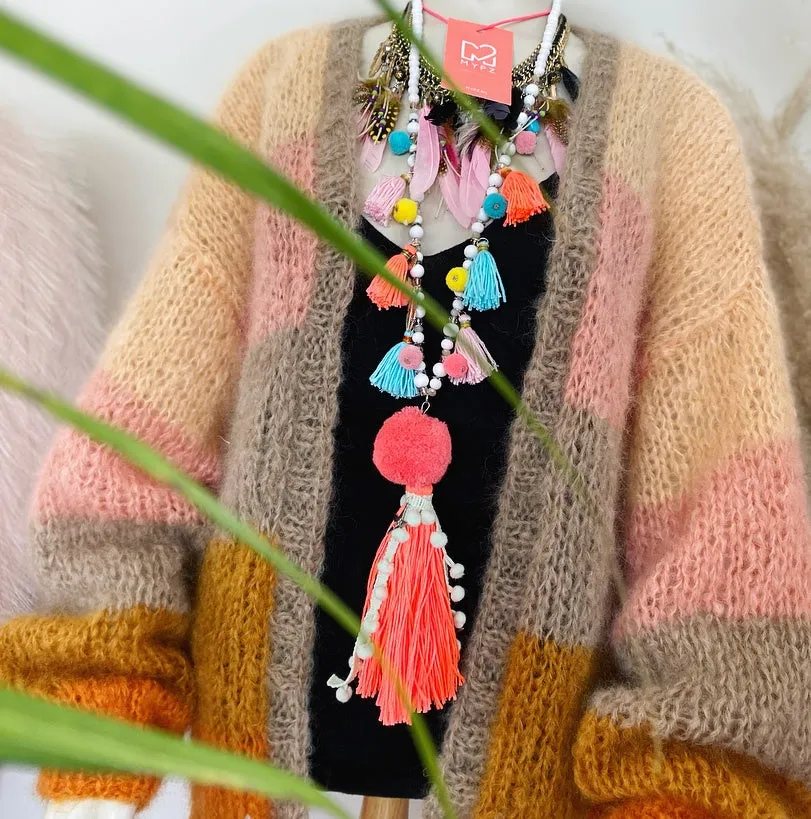 MYPZ basic light mohair cardigan Orange