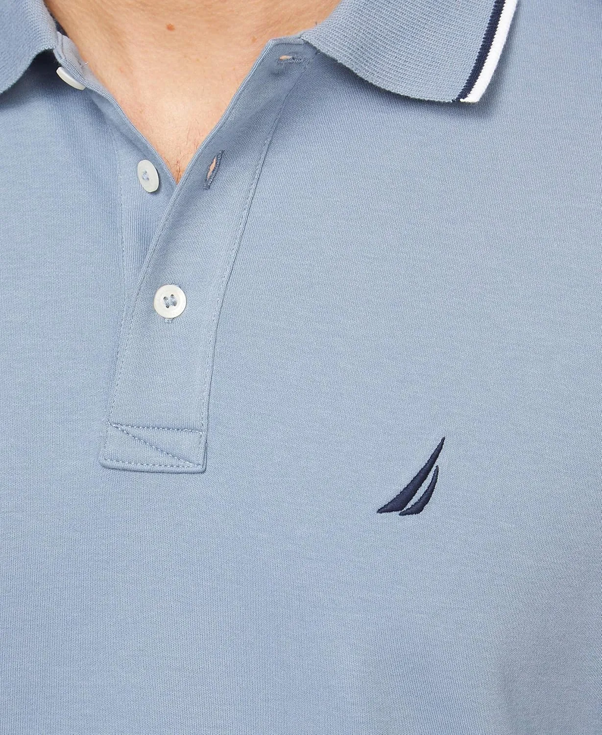 Nautica Men's Classic Fit Short Sleeve Dual Tipped Collar Polo Shirt